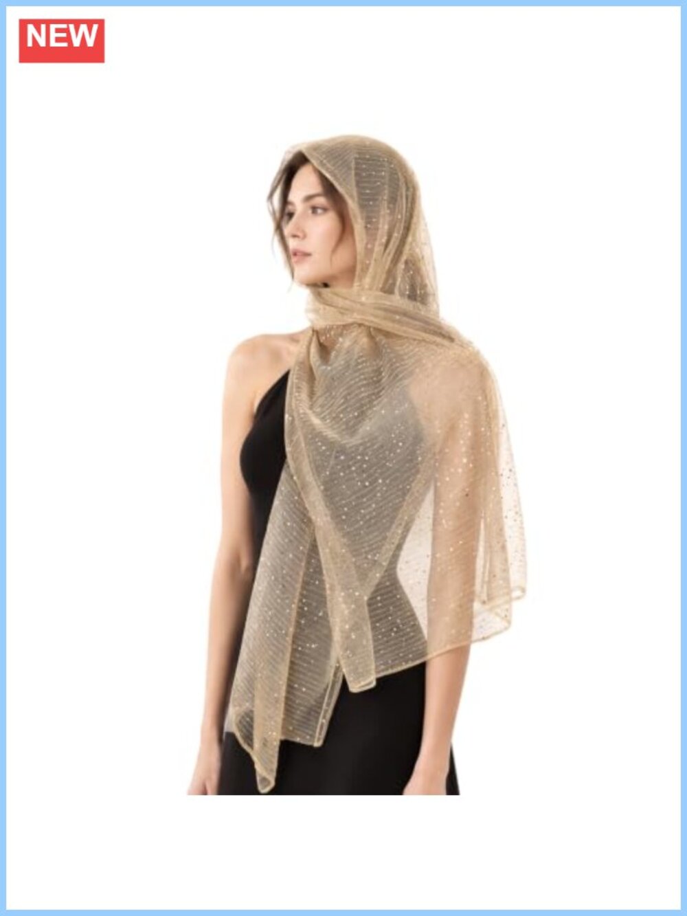 Sequin Mesh Head Scarf Rave Scarf Women Sparkly Versatile 5-in-1